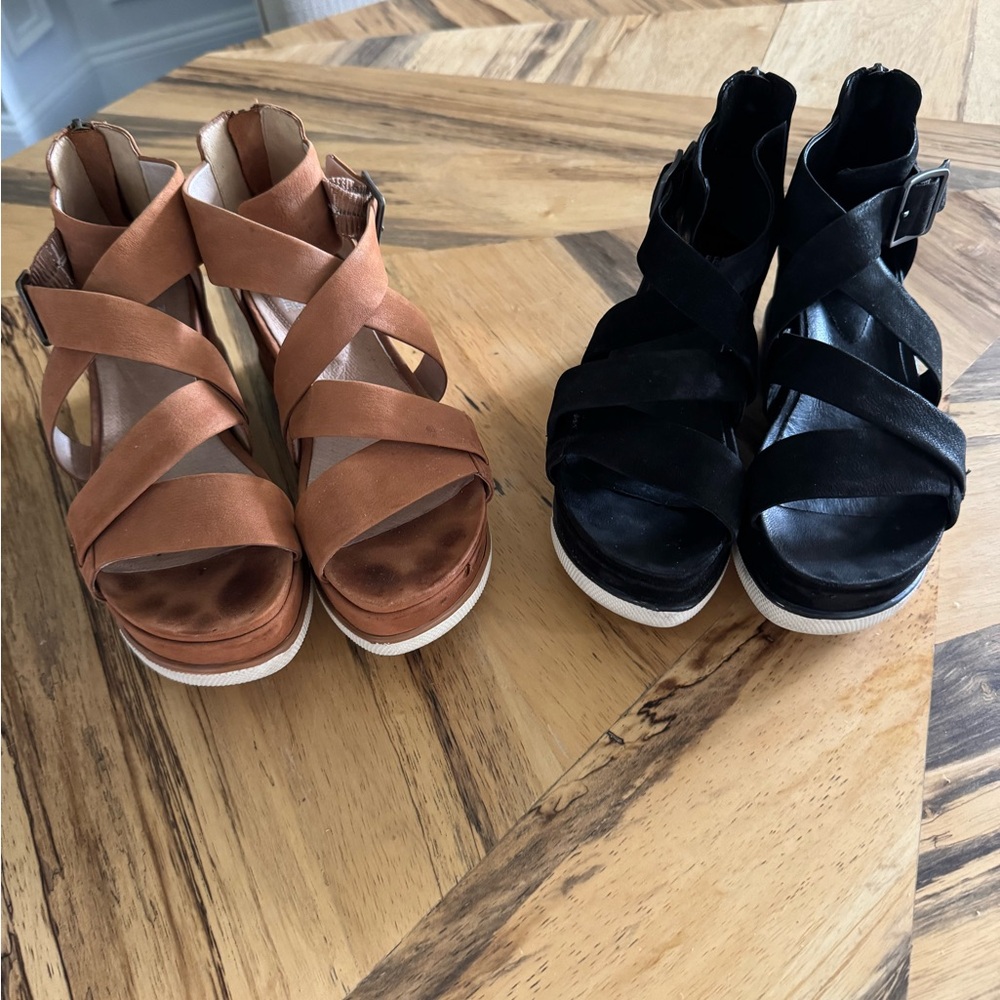 Eileen Fisher two pair sandals sport platform